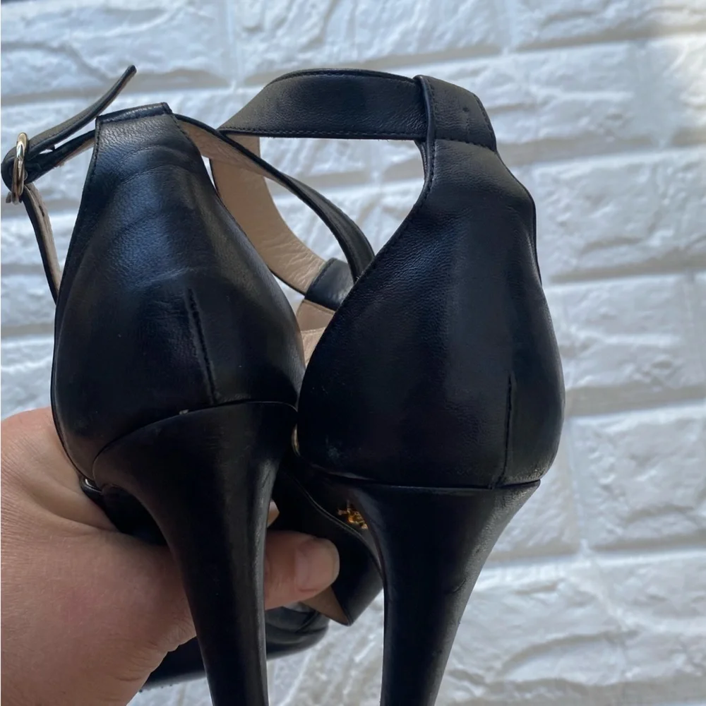 PRADA Milano Italy Leather Ankle Strap sandals 39